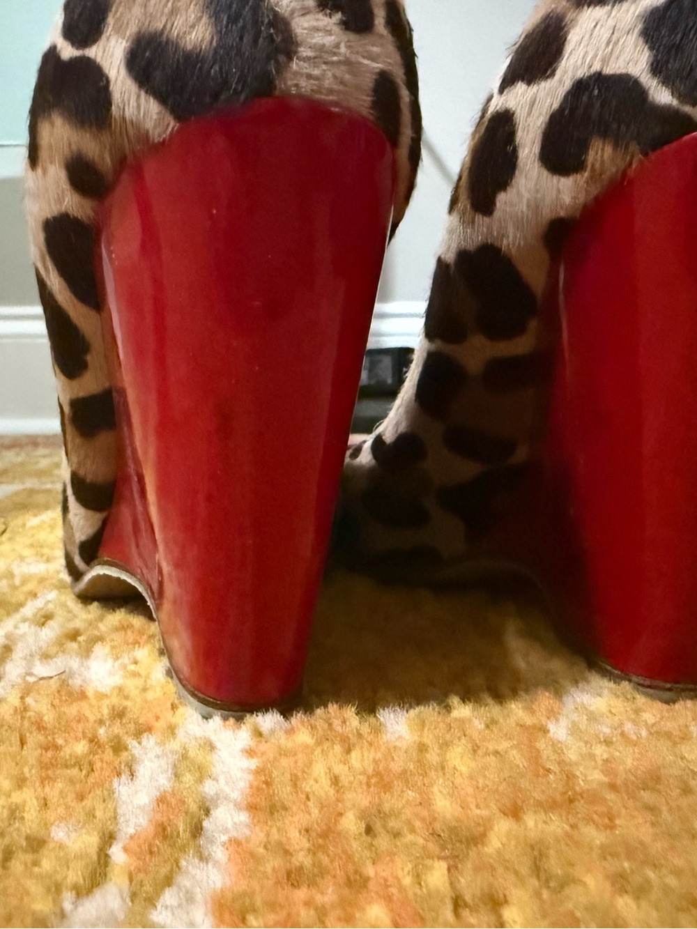 Giuseppe Zanotti pony hair leopard with red patent heel - Picture 3 of 5